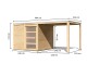 Dřevěný domek KARIBU QUBIC 1 + přístavek 226 cm (79847) natur LG2479 - thumb (1)