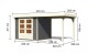 Dřevěný domek KARIBU ASKOLA 3,5 + přístavek 240 cm (9144) šedý LG3187 - thumb (1)