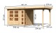 Dřevěný domek KARIBU KERKO 3 + přístavek 240 cm (82932) natur LG2952 - thumb (1)