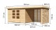 Dřevěný domek KARIBU ASKOLA 5 + přístavek 240 cm včetně zadní a boční stěny (9158) natur LG3279 - thumb (1)