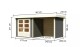 Dřevěný domek KARIBU ASKOLA 2 + přístavek 240 cm včetně zadní a boční stěny (82906) šedý LG3214 - thumb (1)
