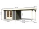 Dřevěný domek KARIBU ASKOLA 4 + přístavek 280 cm (92073) šedý LG1771 - thumb (1)