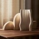Váza MOIRE 30 cm, bílá, kamenina, ferm LIVING - thumb (2)