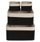 EXCELLENT Úložné košíky sada 4 ks bambus / textil černá KO-HX9100610 - thumb (0)