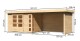 Dřevěný domek KARIBU KERKO 4 + přístavek 280 cm včetně zadní a boční stěny (82946) natur LG2979 - thumb (1)