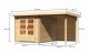 Dřevěný domek KARIBU BASTRUP 4 + přístavek 200 cm včetně zadní stěny (9304) natur LG3013 - thumb (1)
