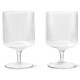 Sklenice na víno RIPPLE 270 ml, sada 2 ks, čirá, ferm LIVING - thumb (0)