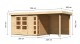 Dřevěný domek KARIBU KERKO 5 + přístavek 240 cm včetně zadní stěny (9195) natur LG2985 - thumb (1)