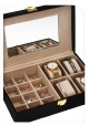 HOMESTYLING Šperkovnice se zrcadlem 25x16 cm černá KO-HZ1810060 - thumb (2)