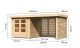 Dřevěný domek KARIBU ASKOLA 2 + přístavek 280 cm včetně zadní a boční stěny (9169) natur LG3225 - thumb (1)