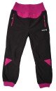 Dívčí softshellové kalhoty, zateplené - Wolf B2399, černá / fialovorůžový pas Barva: Černá, Velikost: 104 - thumb (0)