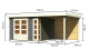 Dřevěný domek KARIBU KERKO 6 + přístavek 240 cm včetně zadní stěny (38734) šedý LG3000 - thumb (1)