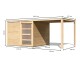 Dřevěný domek KARIBU QUBIC 2 + přístavek 266 cm (88528) natur LG2480 - thumb (1)