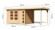 Dřevěný domek KARIBU KERKO 5 + přístavek 240 cm (9193) natur LG2983 - thumb (1)