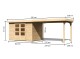 Dřevěný domek KARIBU ASKOLA 4 + přístavek 280 cm (77733) natur LG1770 - thumb (1)