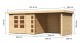 Dřevěný domek KARIBU KERKO 5 + přístavek 280 cm včetně zadní a boční stěny (9208) natur LG2993 - thumb (1)