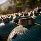 Gril na dřevěné uhlí L 46 cm,  + pojízdný stůl + ConvEGGtor + pohrabáč, zelená, Big Green Egg - thumb (9)