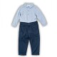 Kojenecký set bavlněný, body košile a kalhoty, Minoti, SMART 5, modrá - 80/86 | 12-18m - thumb (0)