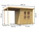 Dřevěný domek KARIBU MERSEBURG 3 + přístavek 166 cm (68763) natur LG1750 - thumb (1)