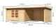 Dřevěný domek KARIBU BASTRUP 7 + přístavek 300 cm včetně zadní a boční stěny (73334) natur LG3027 - thumb (1)