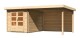 Dřevěný domek KARIBU BASTRUP 4 + přístavek 300 cm včetně zadní stěny (9305) natur LG2865 - thumb (0)