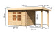 Dřevěný domek KARIBU BASTRUP 3 + přístavek 200 cm (73297) natur LG2839 - thumb (1)