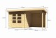 Dřevěný domek KARIBU BASTRUP 2 + přístavek 200 cm včetně zadní stěny (9300) natur LG2808 - thumb (1)