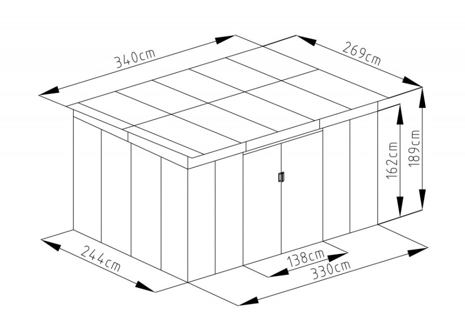 G21 Zahradní domek G21 GRAH 915 - 340 x 269 cm, hnědý G21-6390096 - main (4)