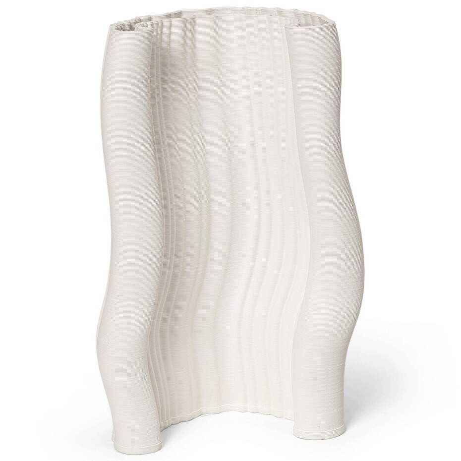 Váza MOIRE 30 cm, bílá, kamenina, ferm LIVING - main (0)