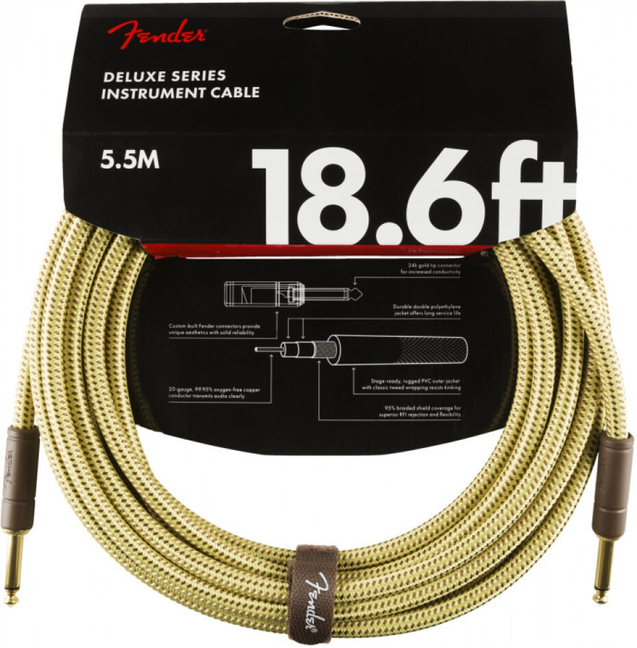 Fender Deluxe Series 18,6 Instrument Cable Tweed - main (0)