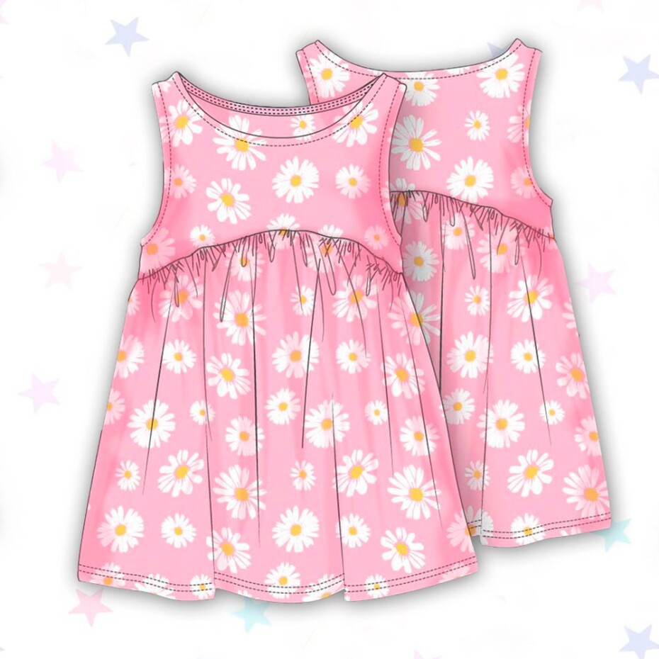 Šaty dívčí, Minoti, 10TVDRESS 2, růžová - 80/86 | 12-18m - main (0)