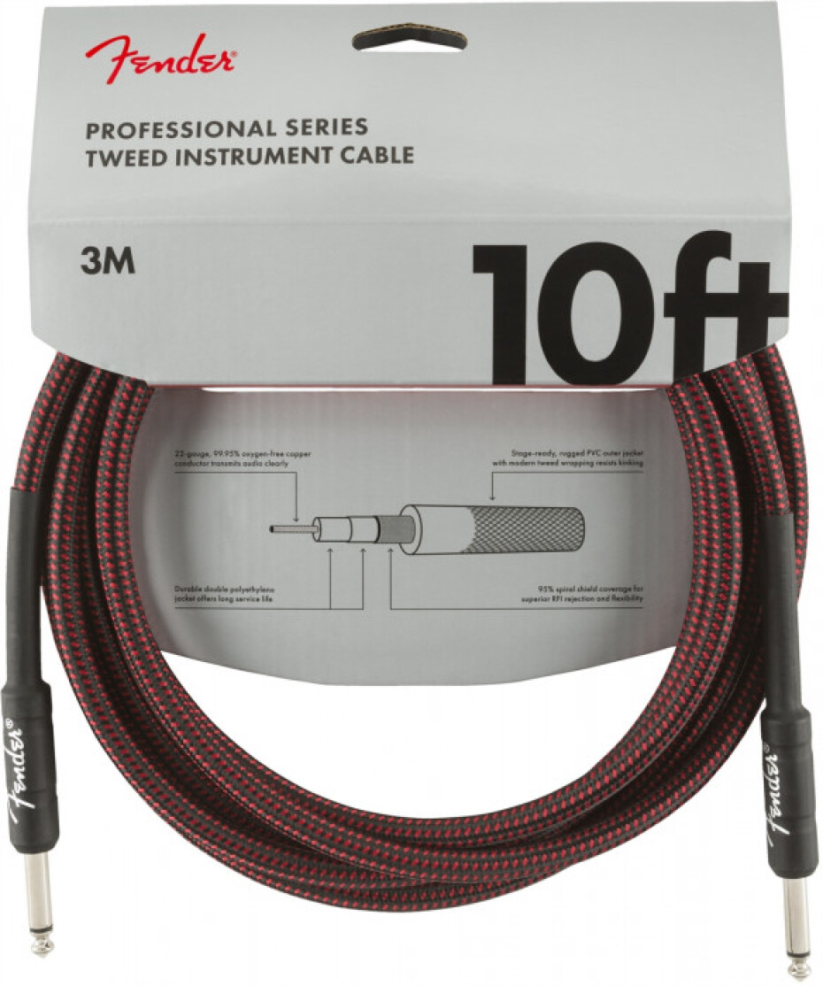 Fender Professional Series 10 Instrument Cable Red Tweed - main (0)