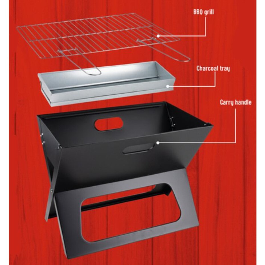 BBQ COLLECTION Gril na dřevěné uhlí skládací 46 x 37 cm ED-224901 - main (4)