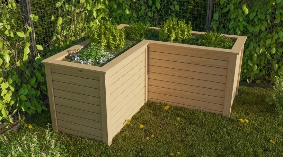 Vyvýšený záhon KARIBU HOCHBEET 280 L-FORM (23626) natur LG3161 - main (2)