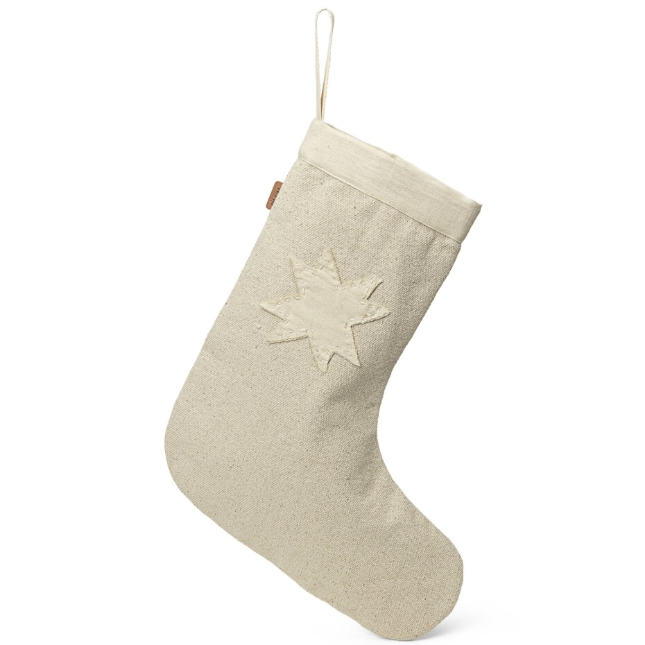 Vánoční ponožka VELA 50 cm, bílá, bavlna, ferm LIVING - main (0)