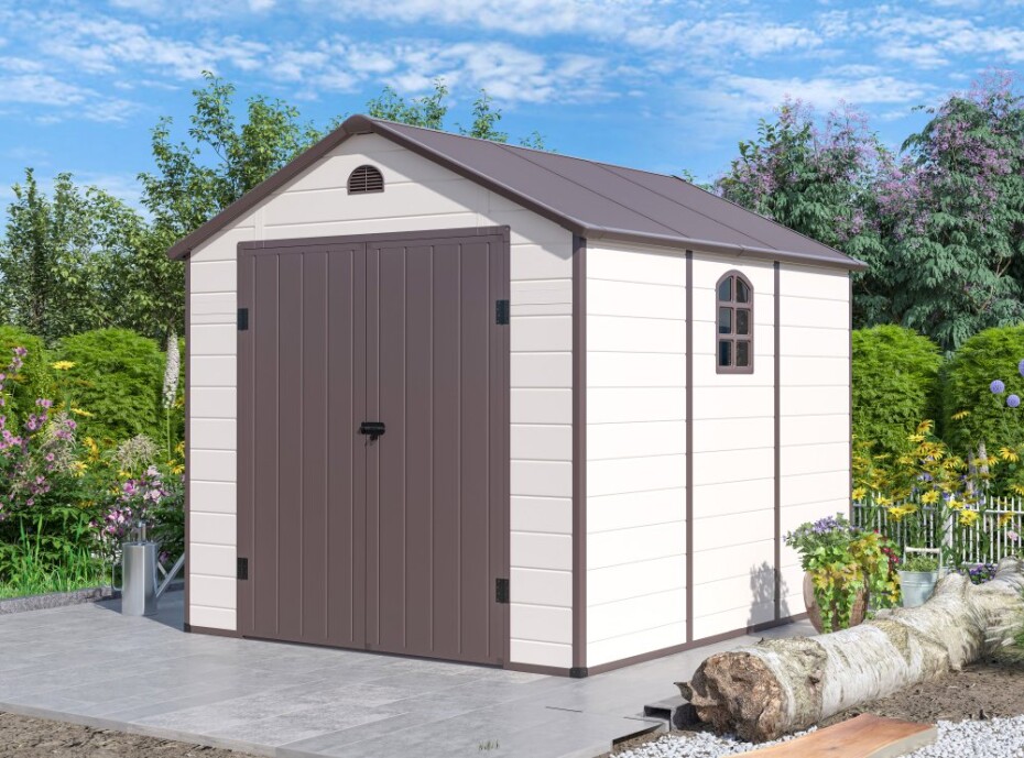 G21 Zahradní domek G21 Boston 670 - 241 x 278 cm, plastový, béžový G21-6390073 - main (1)
