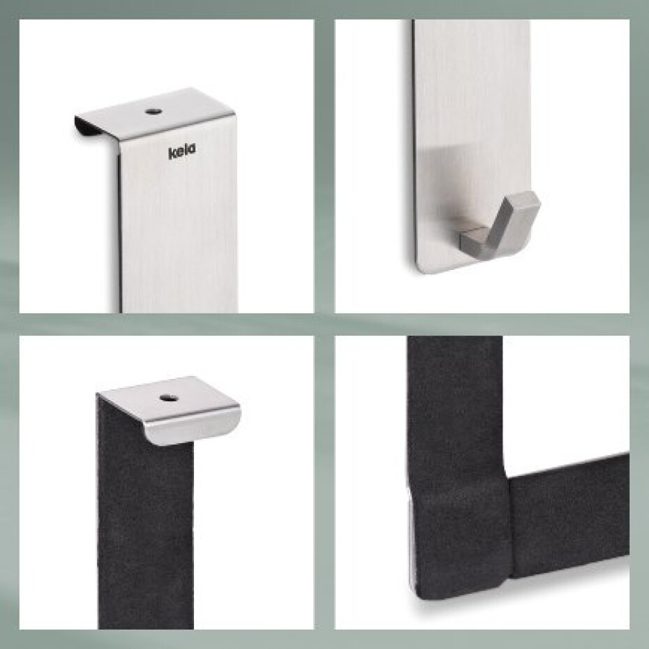 KELA Dveřní věšák jednohák Colgar nerezová ocel stříbrná matná sada 2 ks 13,0x4,0x2,5cm KL-22227 - main (4)
