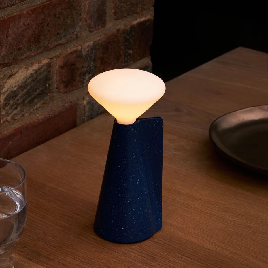 Přenosná stolní lampa MANTLE 19 cm, modrá, nerezová ocel, Tala - main (2)