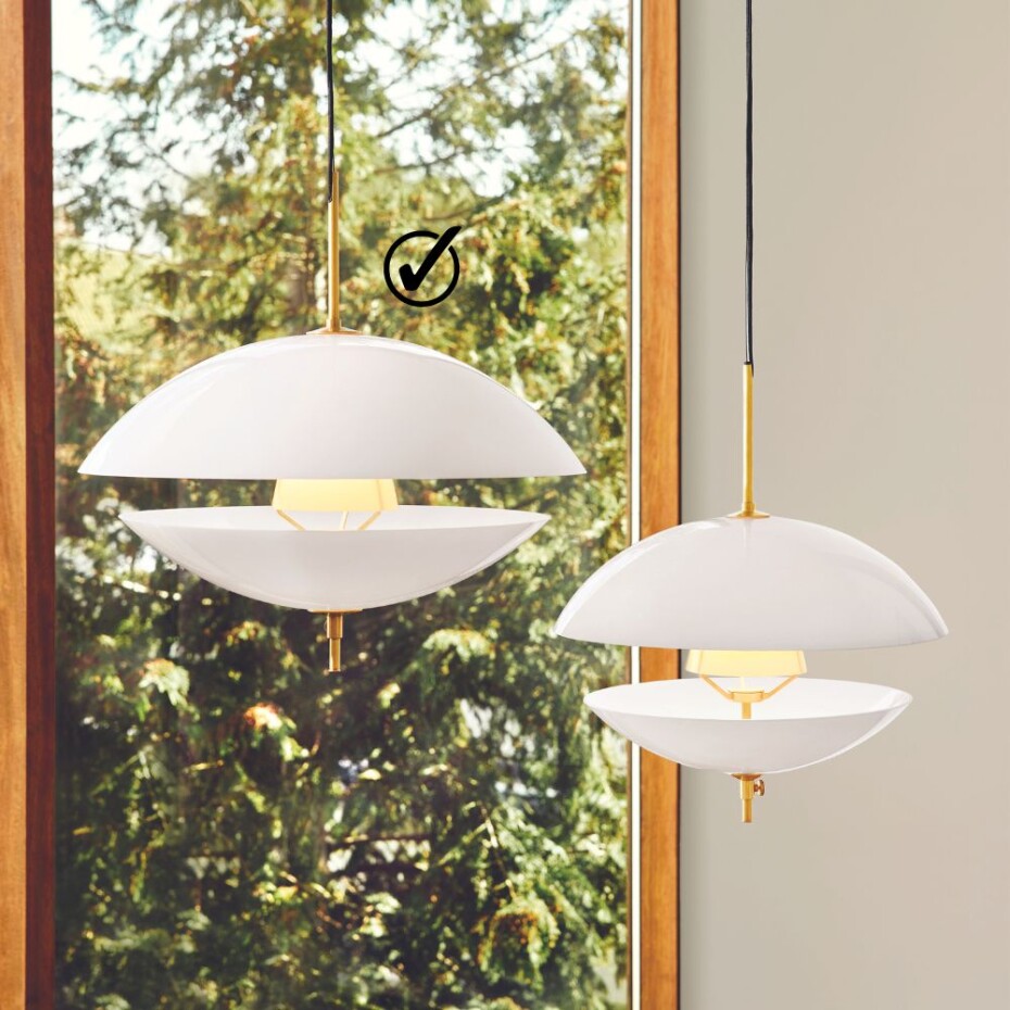 Závěsná lampa CLAM 55 cm, bílá / mosaz, Fritz Hansen - main (2)