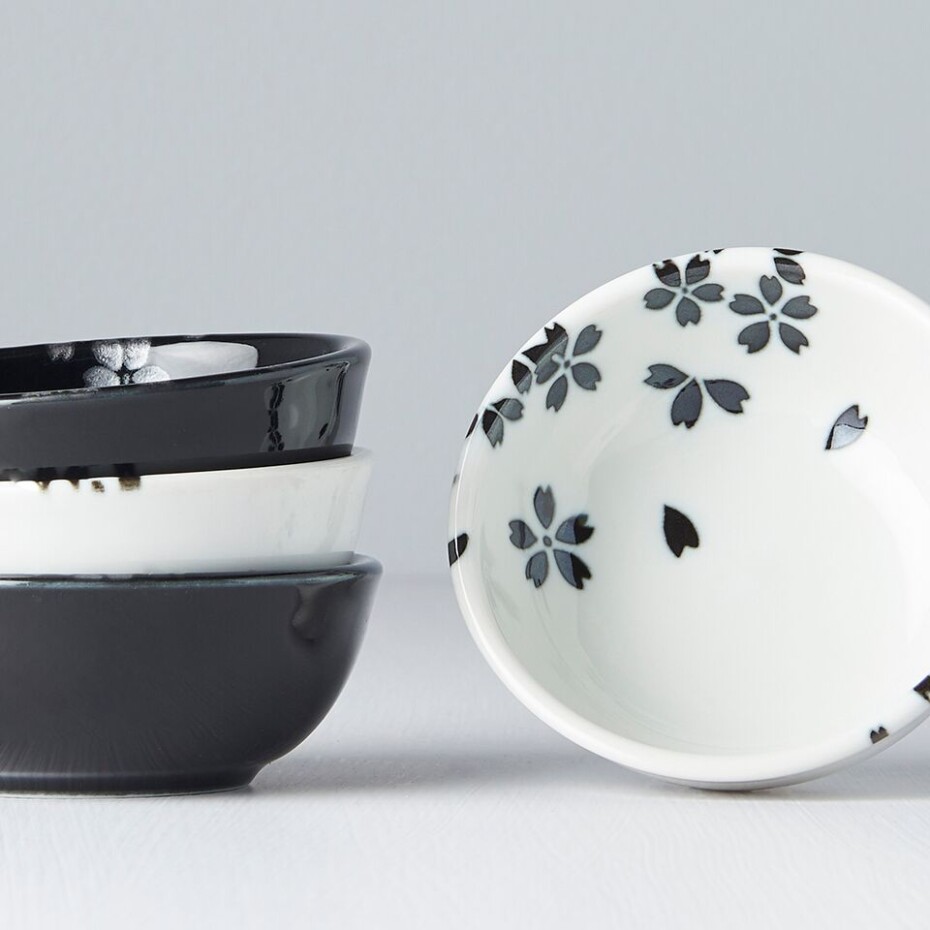 Jídelní miska BLACK & WHITE SAKURA 100 ml, sada 4 ks, MIJ - main (1)