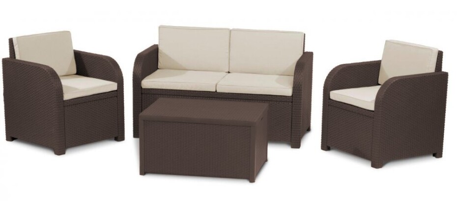 Keter Zahradní nábytek Keter Modena set s úložným stolem hnědá / taupe KT-610015 - main (0)