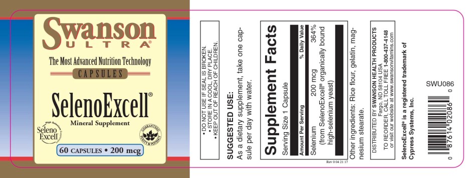 Swanson SelenoExcell®, Organický Selen, 200 mcg, 60 kapslí - main (1)