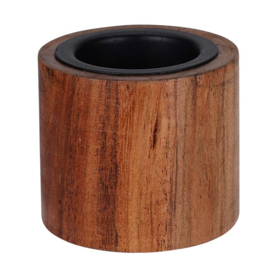 HOMESTYLING Svícen na čajovou svíčku pr. 6 x 6 cm dřevěný KO-A93000380 - main (0)