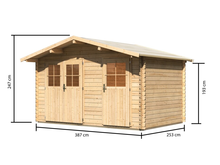 Dřevěný domek KARIBU RADUR 0 (58395) natur LG1776 - main (1)