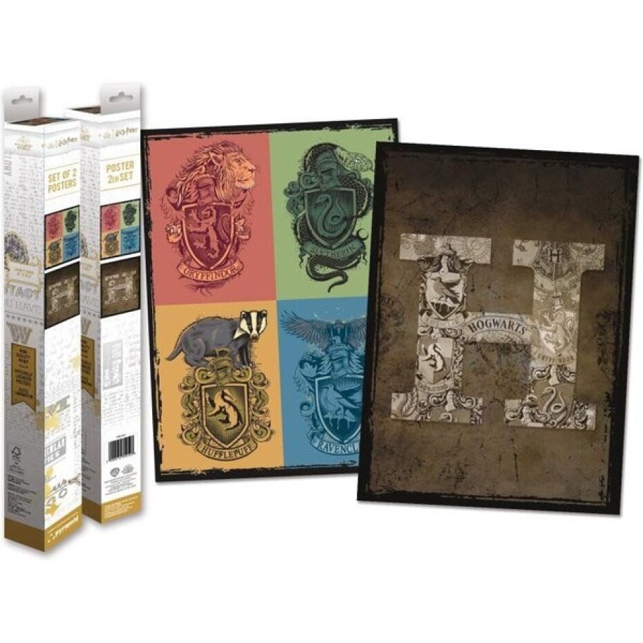 Set 2 plakátů Harry Potter - Crests & Hogwarts (52x38 cm) - main (0)