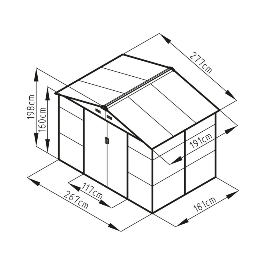 G21 Zahradní domek G21 GAH 529 - 277 x 191 cm, zelený G21-63900537 - main (2)