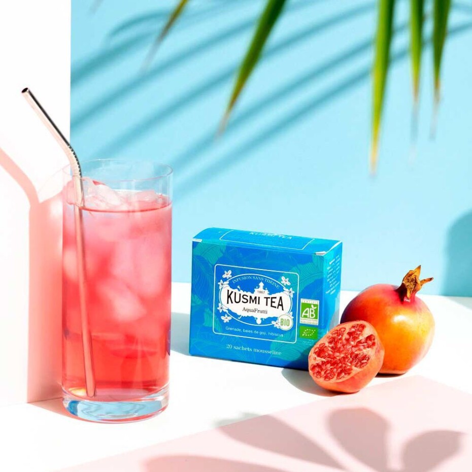 Ovocný čaj AQUA FRUTTI, 20 mušelínových sáčků, Kusmi Tea - main (2)