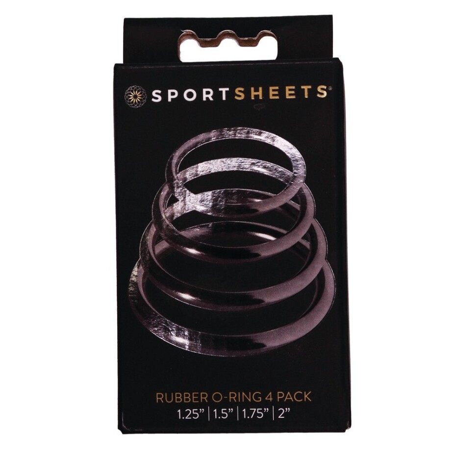 Sportsheets O-Rings Set 4 Assorted Sizes Black - main (1)