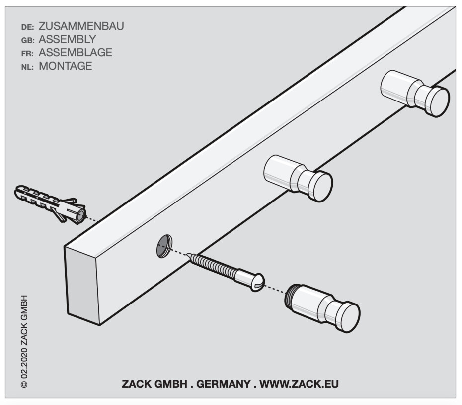 Věšák na kabáty ACCOLO broušený nerezový 60 cm ZACK - main (2)