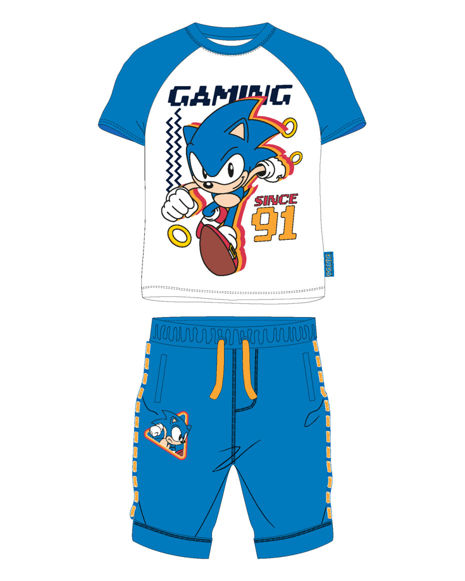 Ježek SONIC - licence Chlapecký letní komplet - Ježek Sonic 5212159, bílá / modrá Barva: Modrá, Velikost: 104 - main (0)
